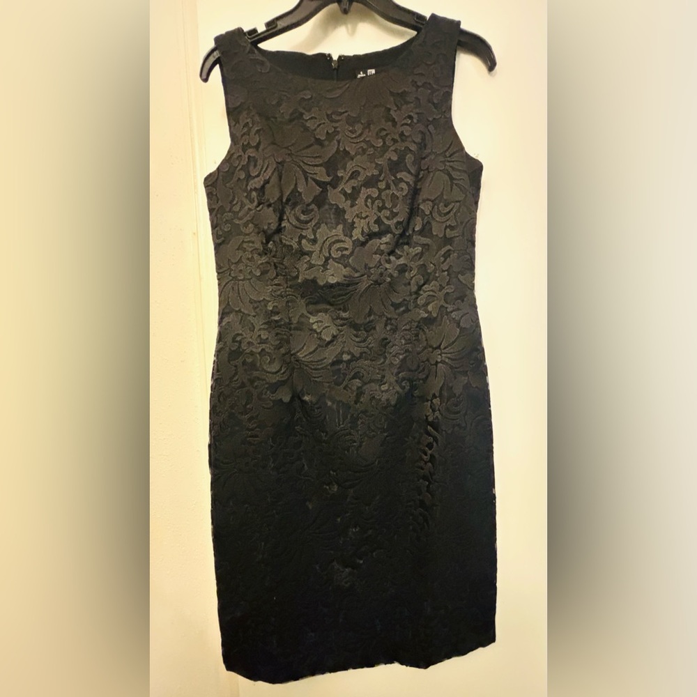 LF Black Floral Strapless Dress